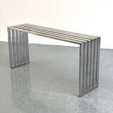 Eichholtz Carlisle console in polished stainless steel