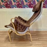 "Pernilla" leather armchair "Bruno Mathsson" 1960.