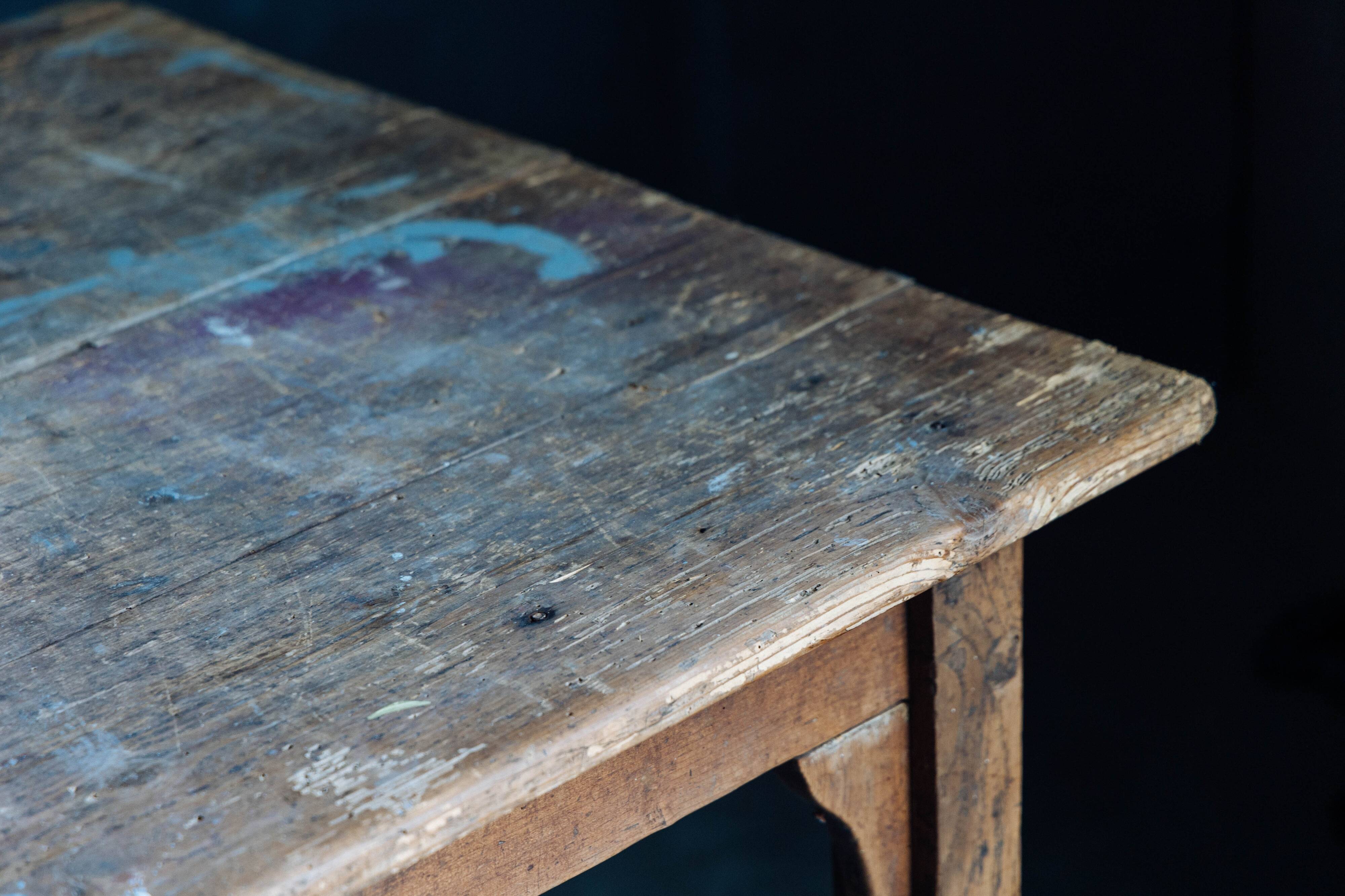 Rustic Primitive Farmhouse Dining Table, France, 19th Century