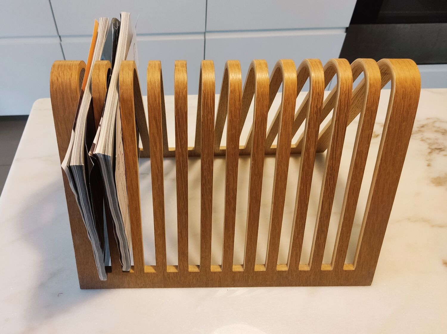 Habitat 1980s 90s bent plywood magazine rack