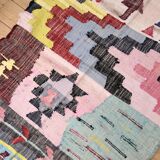 Moroccan Berber carpet Kilim Boucherouite Neuf 1, 68x1m