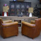 Paire de fauteuils club vintage en cuir