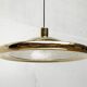 Postmodern Italian vintage brass suspension UFO model S-481 by Luci Italia, 1970s.