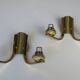 Vintage pair of brass and glass double wall lights, 1970s