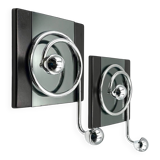 Paire de patères Space Age italiennes avec miroir Goffredo Reggiani des années.