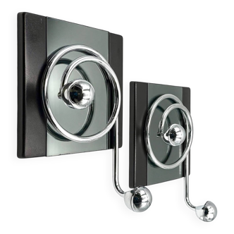 Paire de patères Space Age italiennes avec miroir Goffredo Reggiani années