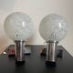 Pair of murano glass metal wall lights