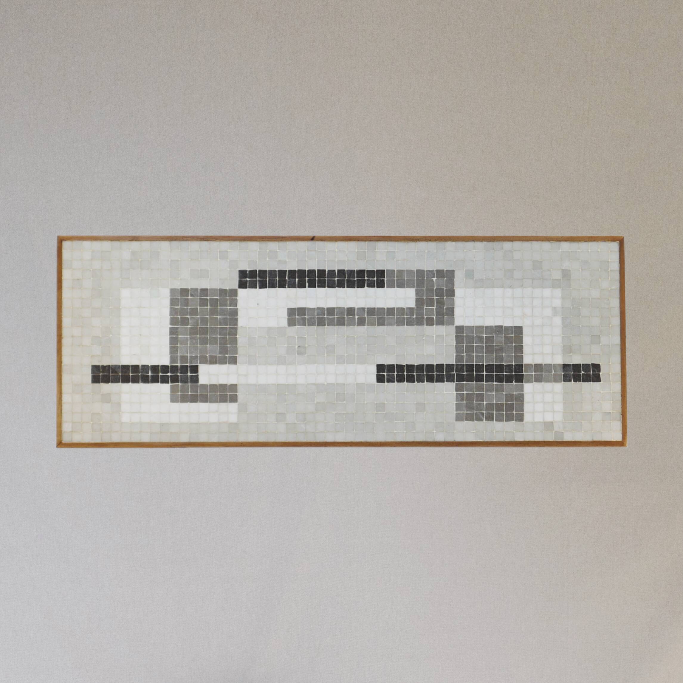 1950s wooden and mosaic coffee table