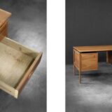 Vintage Mid-Century Danish Modern Brown Teak Desk by Arne Vodder
