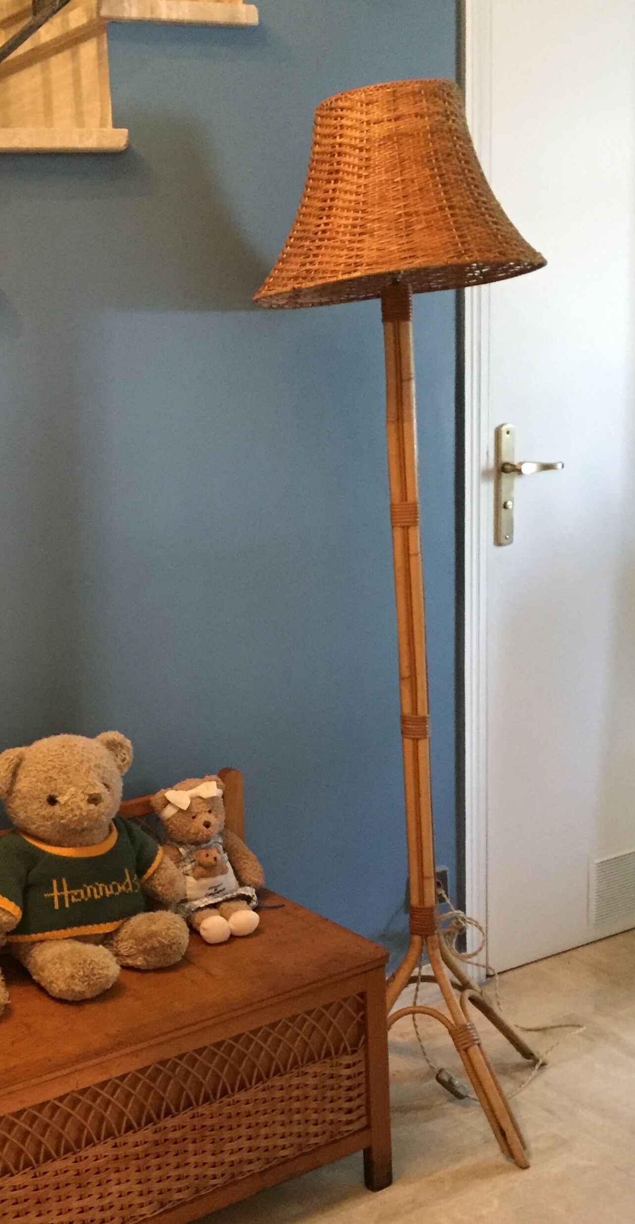 Rattan & bamboo vintage 1960 lamp