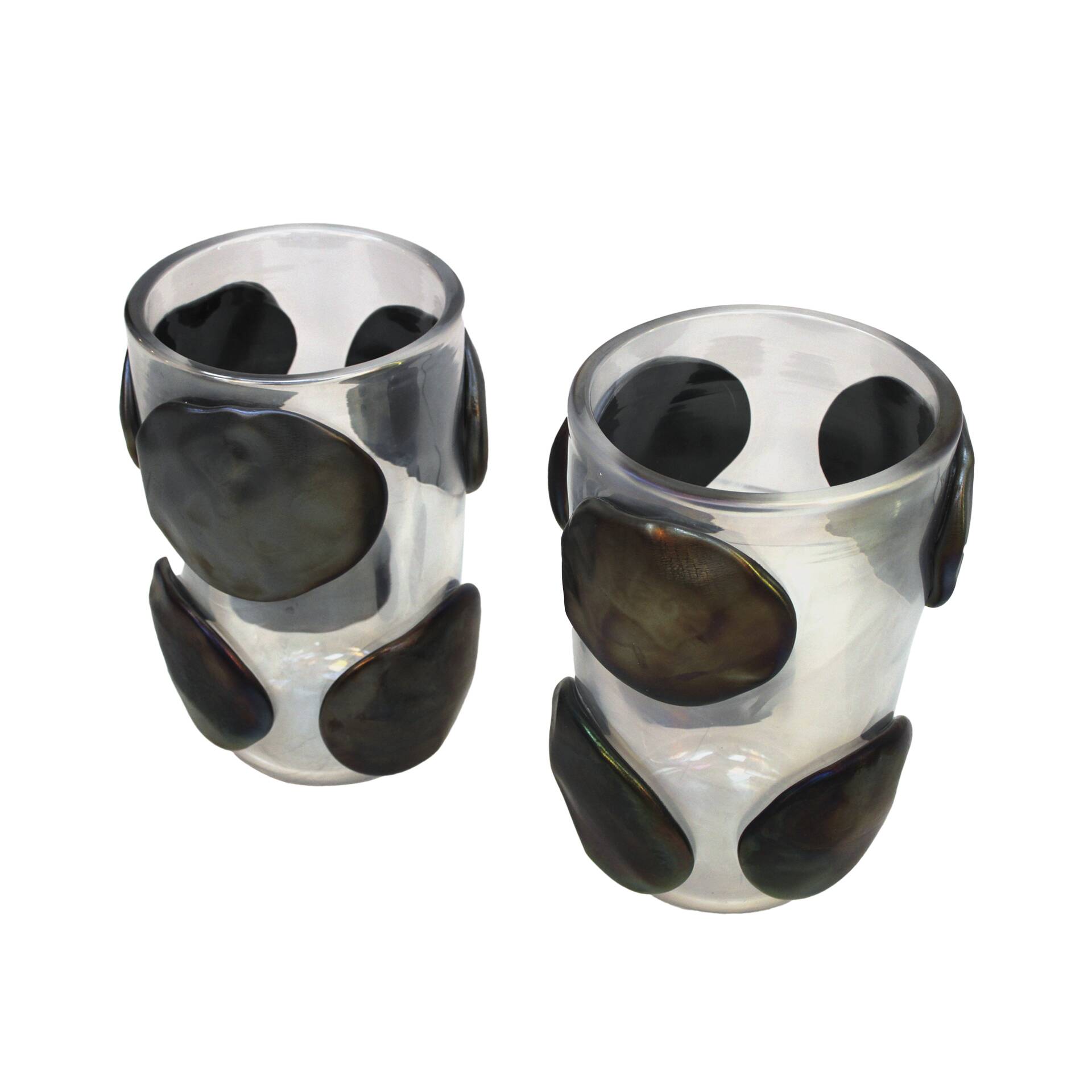 Mid-Century Modern Costantini Murano Glass Italian, Pair of Vases