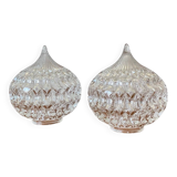 2 small antique transparent glass globes for wall lamp chandelier.