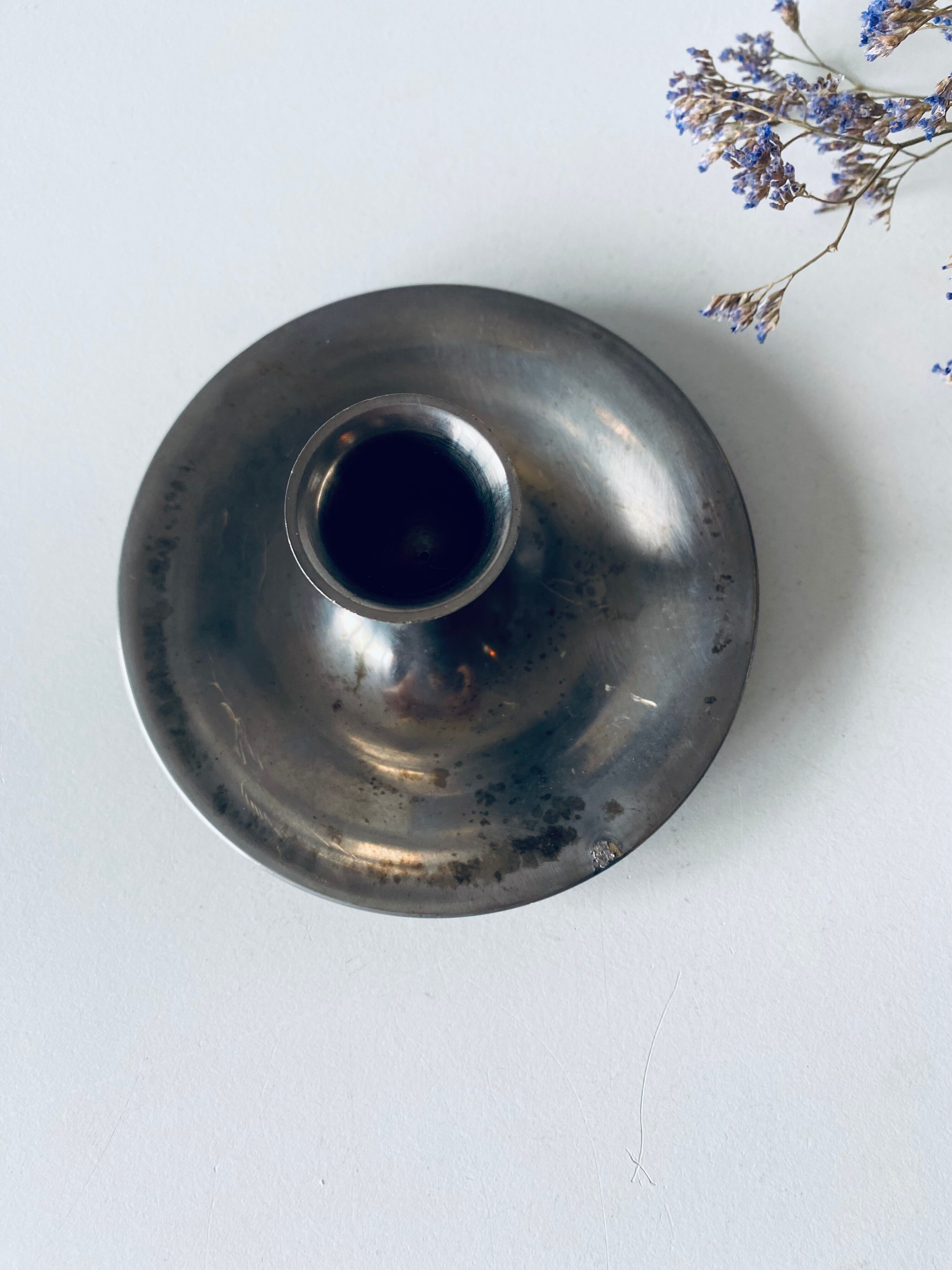 Old silver candle holder