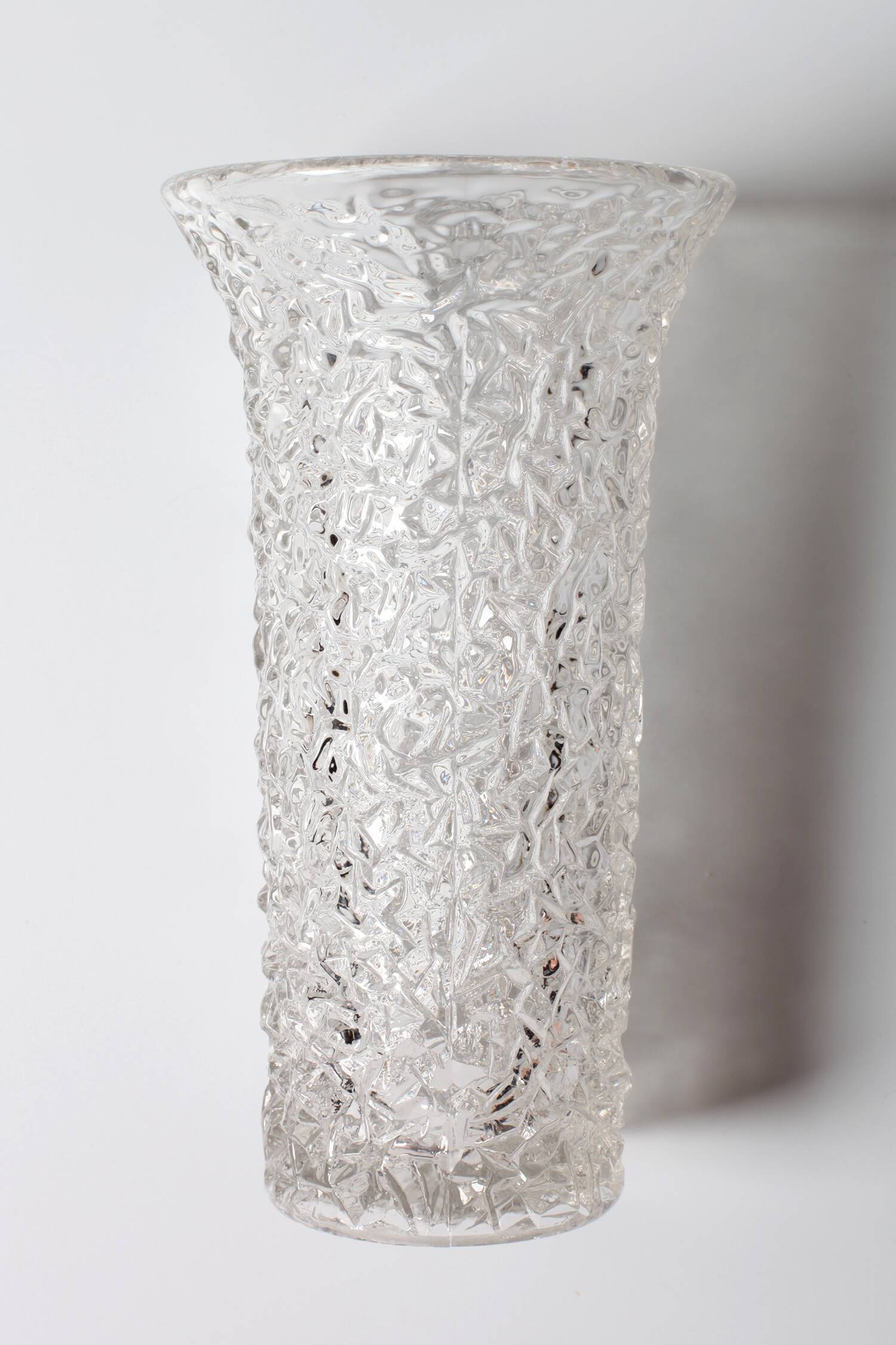 Pressed Glass Vase by Václav Hanuš / Libochovice / Czech Republic / 1970