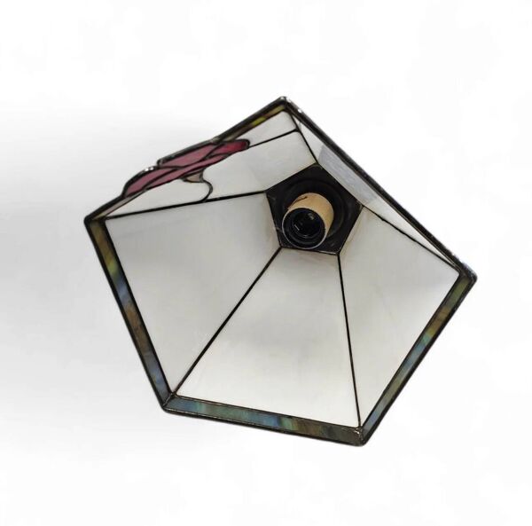 Lustre 3 lumières avec abat-jour en verre / Art Déco