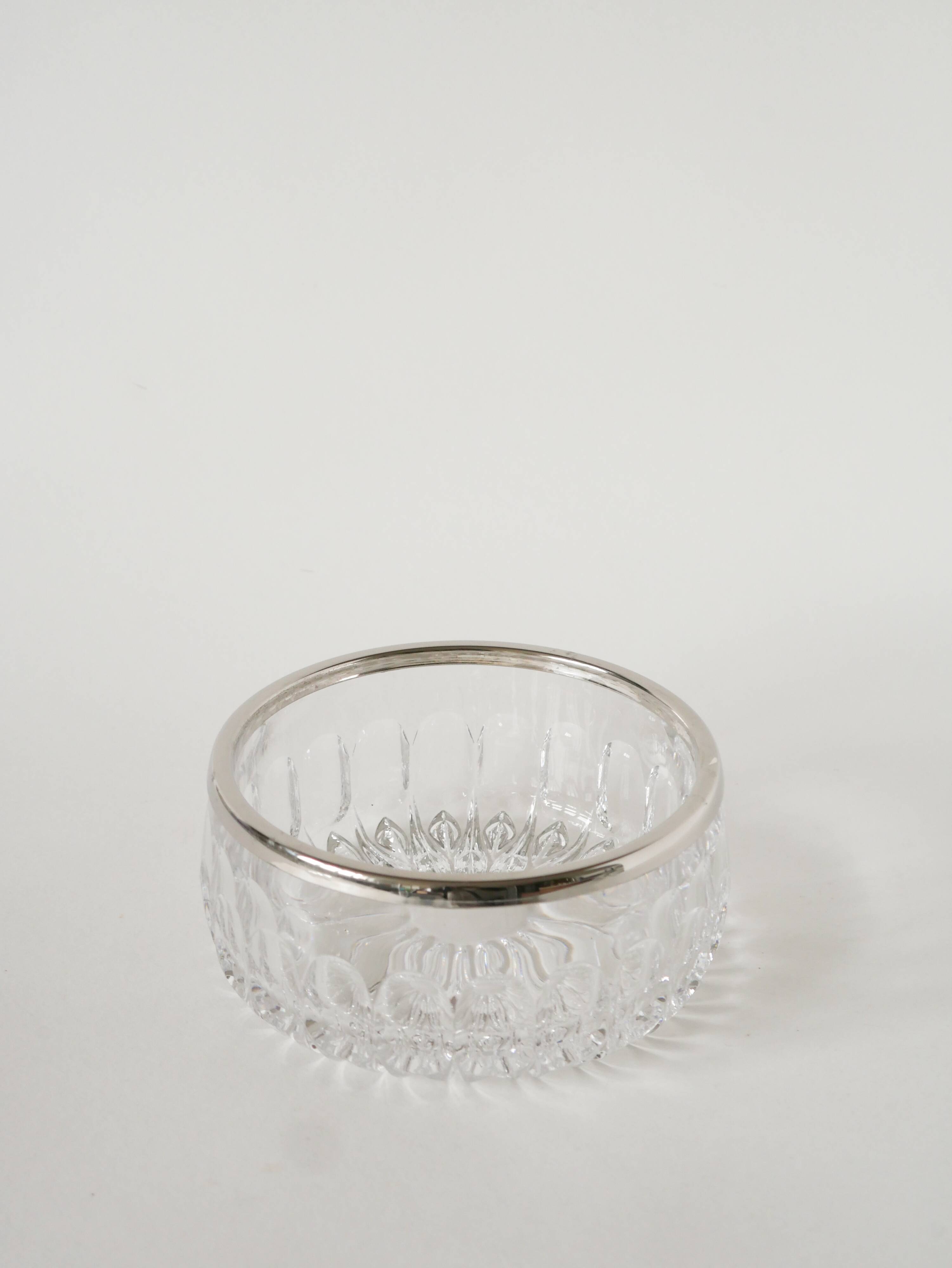 Small crystal and silver-plated bowl, 1950.