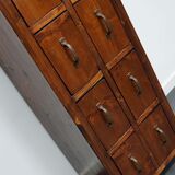 Apothecary or industrial workshop cabinet in pine Netherlands 1930