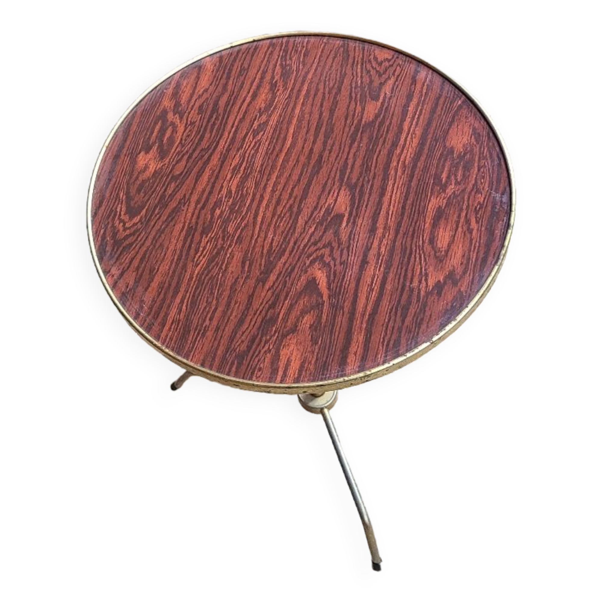 Vintage brass and rosewood side table