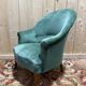 Fauteuil crapaud époque Napoléon III en velours vert
