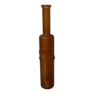 Tall glass bottle with Face motif, 1970 design from the KIFLA brand,