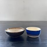 Duo of butter dishes signed HB Quimper