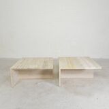 Set of 2 travertine coffee tables, Up and Up, 70s