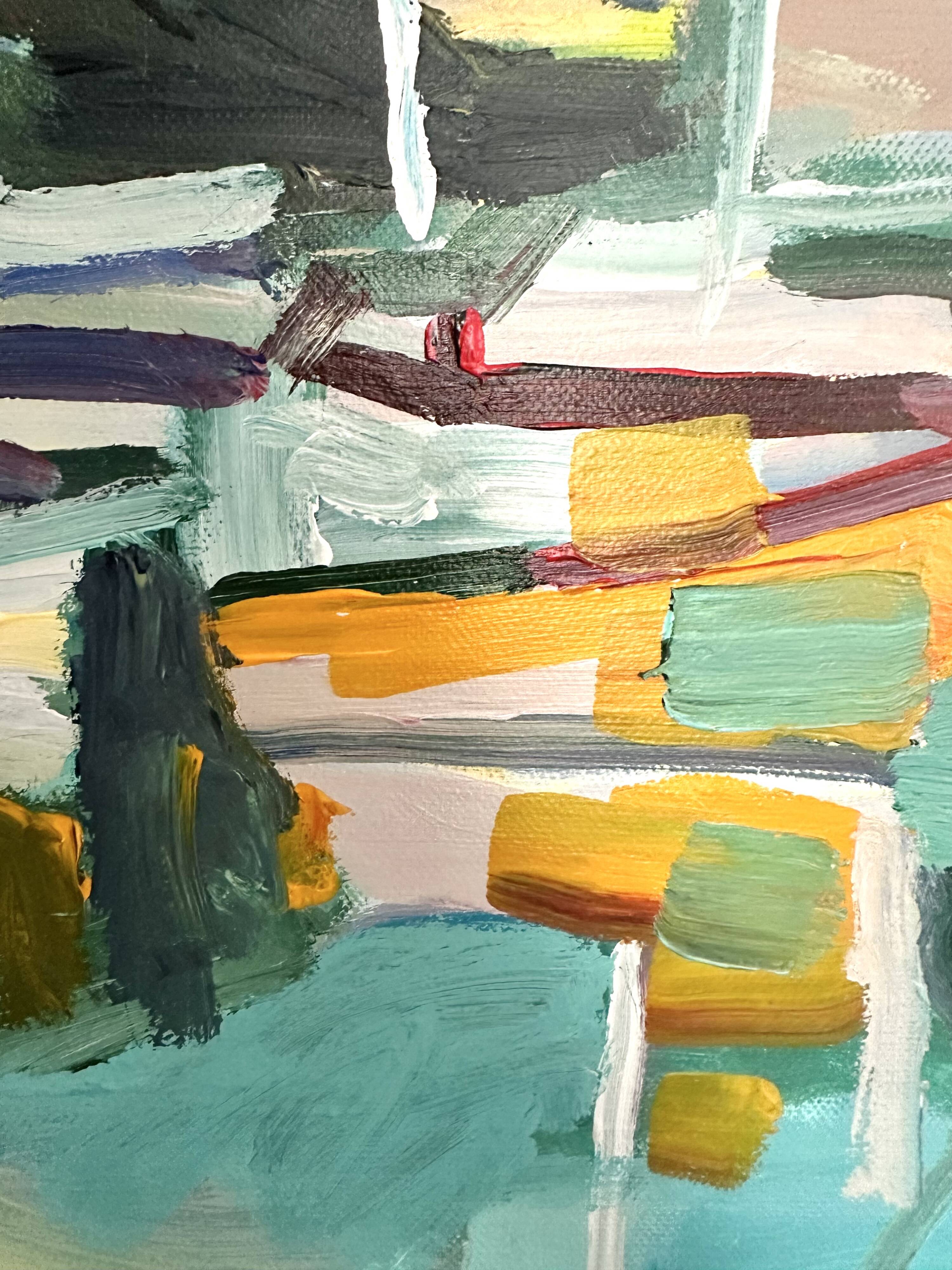 Oil on canvas port with sailing boats