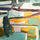 Oil on canvas port with sailing boats