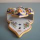 Ancien vase bouquetière murale faïence Desvres Fourmaintraux wall vase