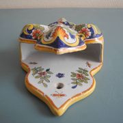 Old flower vase wall earthenware Desvres Fourmaintraux wall vase