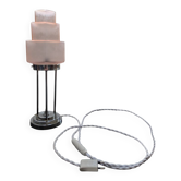 Vintage Skyscraper ceiling light, pink glass table lamp, Bauhaus Art.