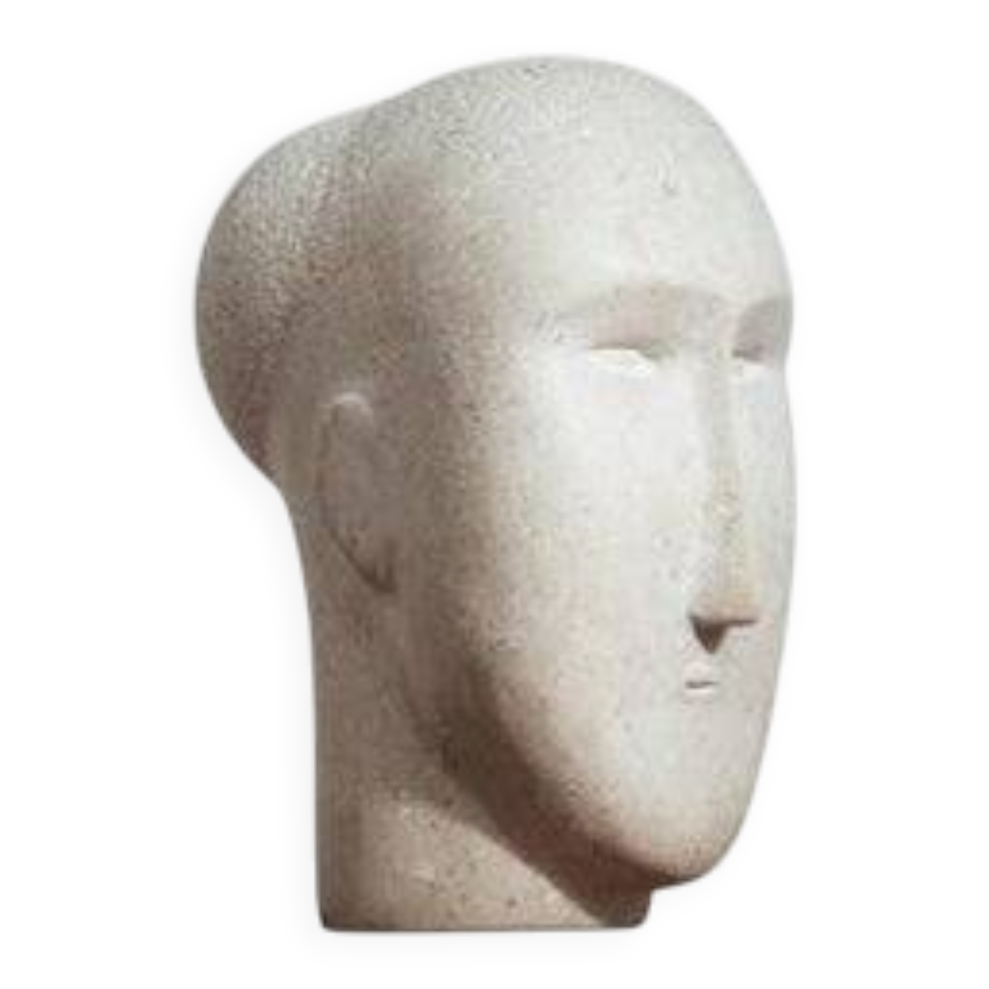 Modernist figurative sculpture bust in sandstone