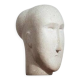 Modernist figurative sculpture bust in sandstone