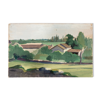 Vintage landscape painting