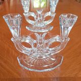 Pair of double glass candle holders