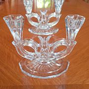 Pair of double glass candle holders