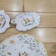 Set of 5 Moustiers porcelain pieces in perfect condition