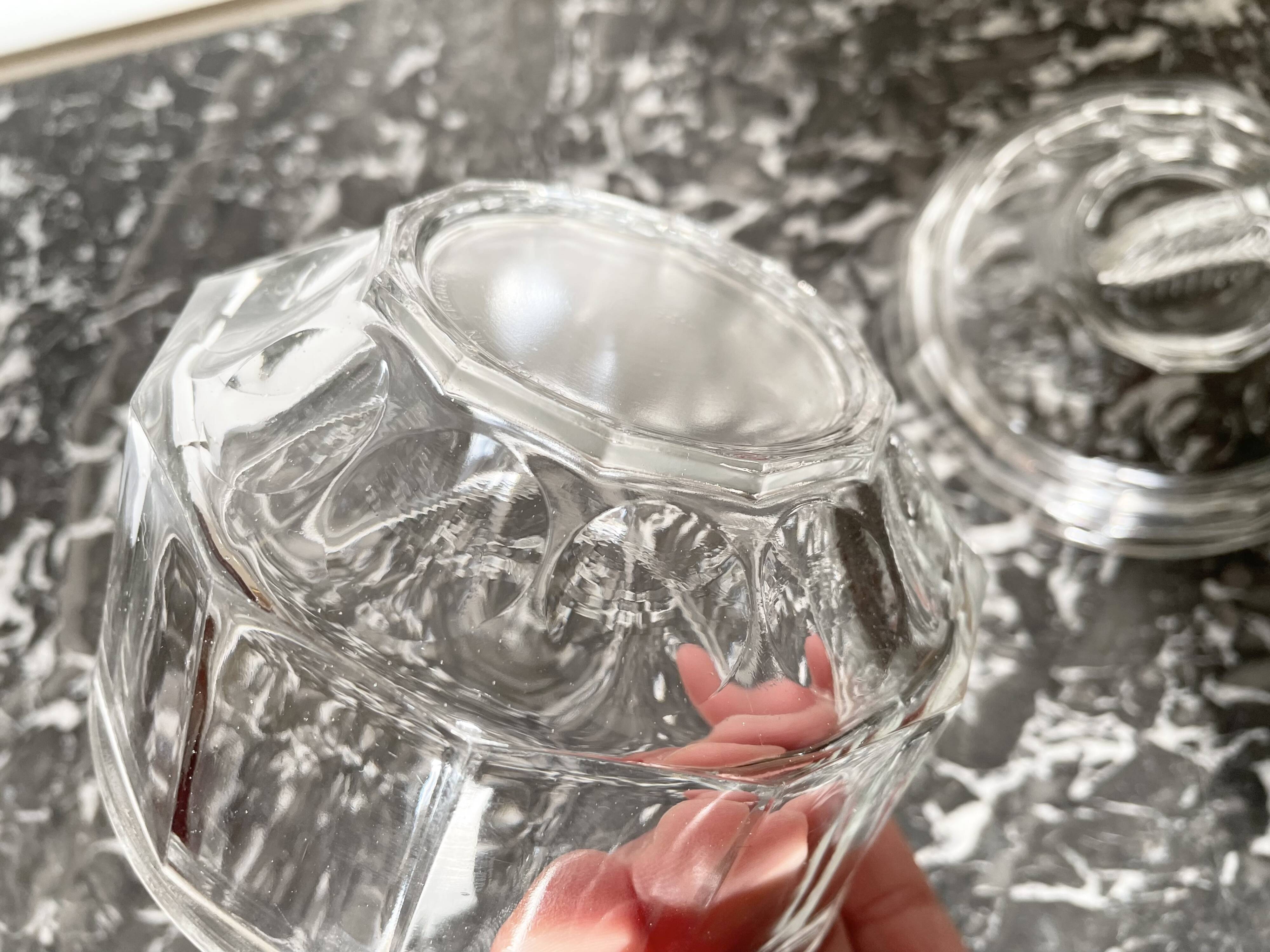 Art Deco molded glass sugar bowl