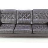 Republic Czech 1970 s leather brown sofa