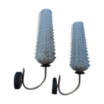 Pair of glass sconces 1960