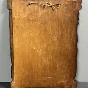 Arts & Crafts hand-carved wall mirror with floral roses, early 20th century