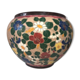 Cache pot floral decoration signed J. Massier Vallauris vintage