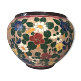 Cache pot floral decoration signed J. Massier Vallauris vintage