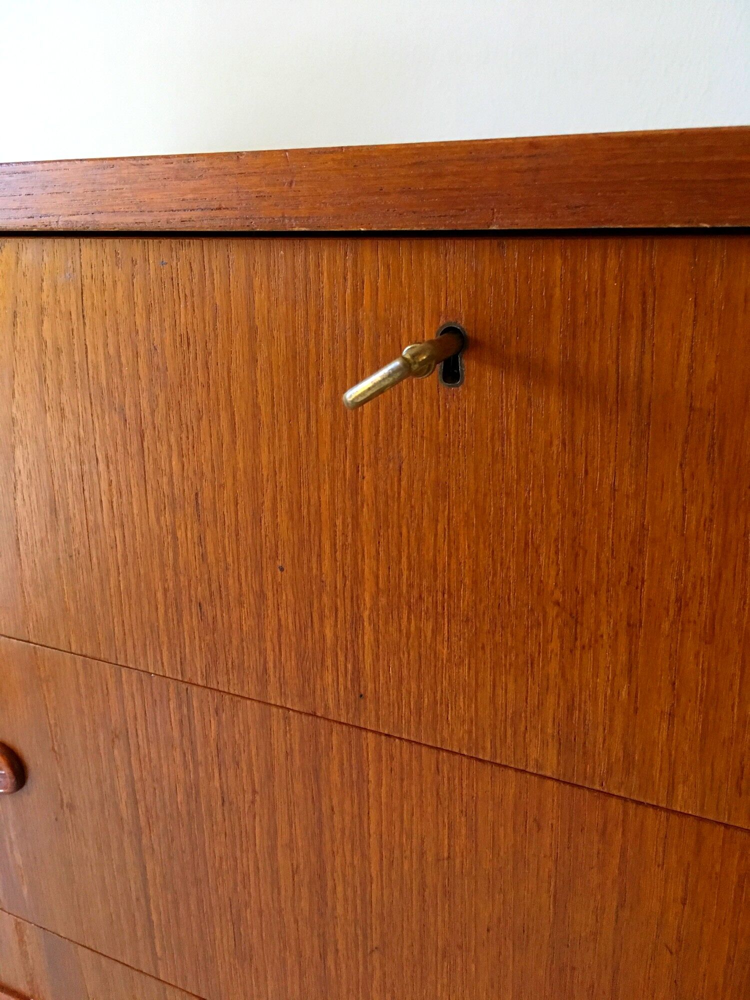 Scandinavian vintage teak stamped dresser 60s