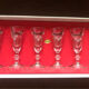 6 vintage 60's liqueur glasses in their original box.
