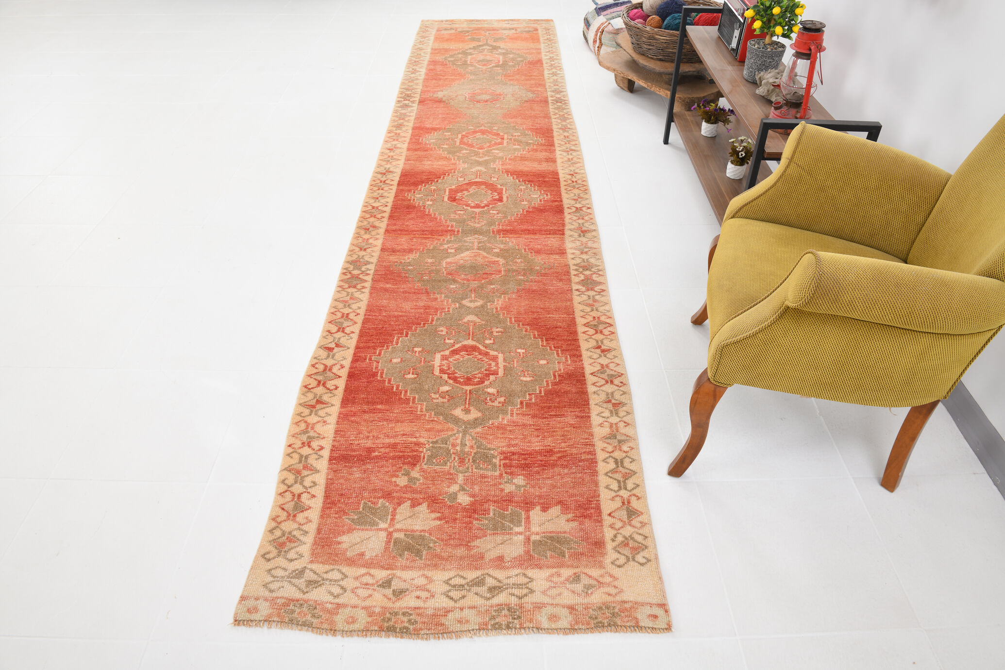 3x14 Extra Long Stair Turkish Runner, 92x425Cm