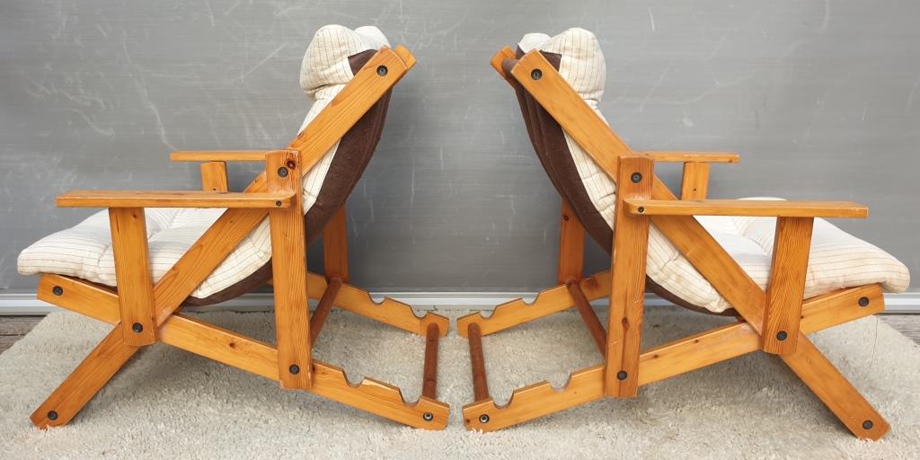Pair of Kon-Tiki armchairs by Gillis Lundgren 1980's