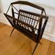 Folding wood and brass magazine rack by Cesare Lacca – Italy, 1950s
