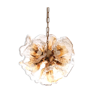Lustre à fleurs en verre
