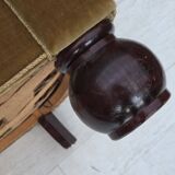 Fauteuil danois en velours vert clair et chêne, années 1960